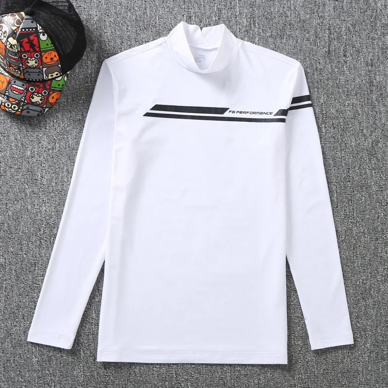 Golf thin wool long sleeve men - pure color render unlined upper garment of cultivate one's morality shirt