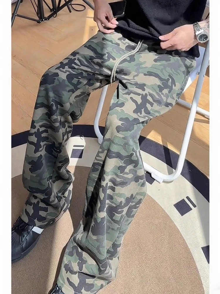 

American Sle Heavyweight Camouflage Knife Sweatpants Men's Autumn Trendy High Street Pants Haome Spor Slim Fit