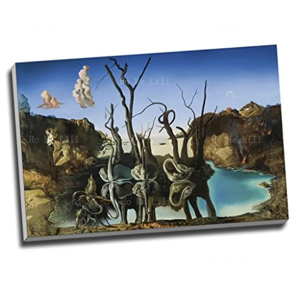 Salvador Dali Swans Reflecting Elephants Canvas Wall Art Decorate