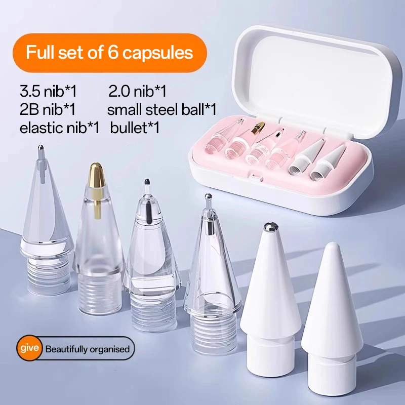 

Compatible With Apple Pencil Modified Metal Nibs, Wear-resistant Replacement Set, Fits 1st/2nd Generation IPad Stylus,