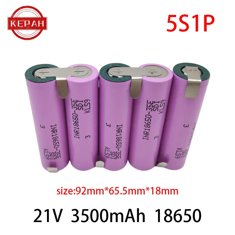 Customized5S2P 5S3P 5S4P 6S2P 8.4V 3.7V 10.8V 16.8V 18V 25.2V 18650 35E battery pack 3500mAh for screwdriver electric drill cell