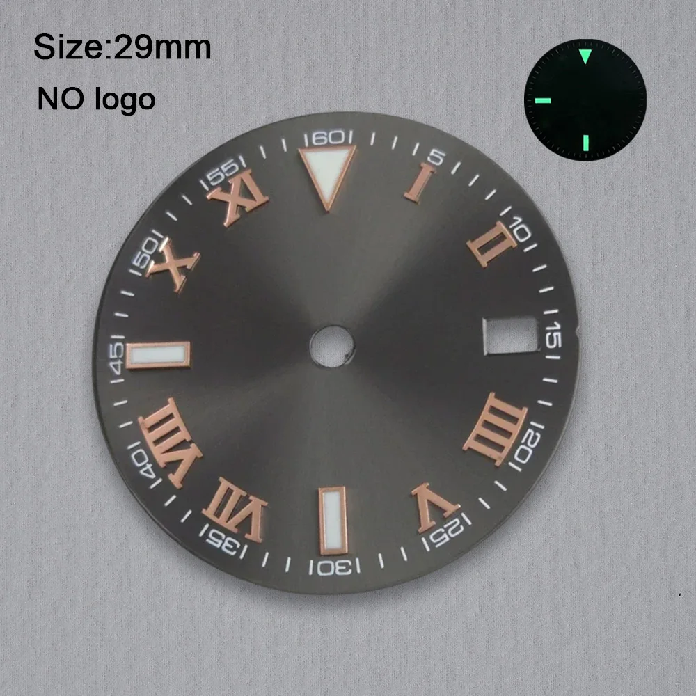 New 29mm No Logo Roman Numerals Blank Dial For NH35 Movement Custom Logo Watch Dials Hands Accessories Repair Tools