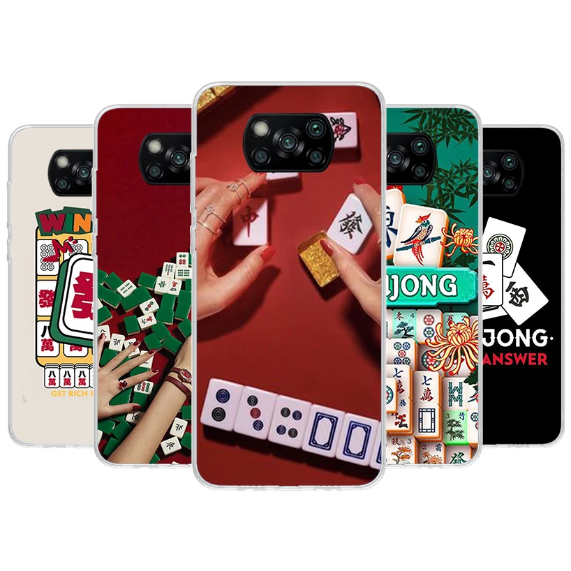 Creative Mahjong Phone Case For Xiaomi Poco X6 X5 X4 X3 Nfc F6 F5 Pro F4 Gt F3 F2 F1 M5S M4 M3 5G Fundas Soft Shell