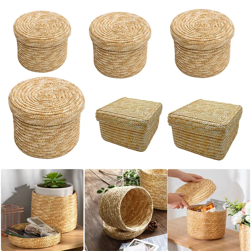

Bohemian Handmade Woven Storage Basket Multi-purpose Snack Organizer Baskets,Miscellaneous Storage Box Desktop Storage Basket