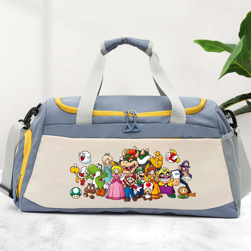Bolsa de equipaje de gran capacidad de Super Mario Bros, bolsas de viaje con estampado de videojuegos de Anime, bolsa de almacenamiento portátil para hombres y mujeres, para Fitness y natación