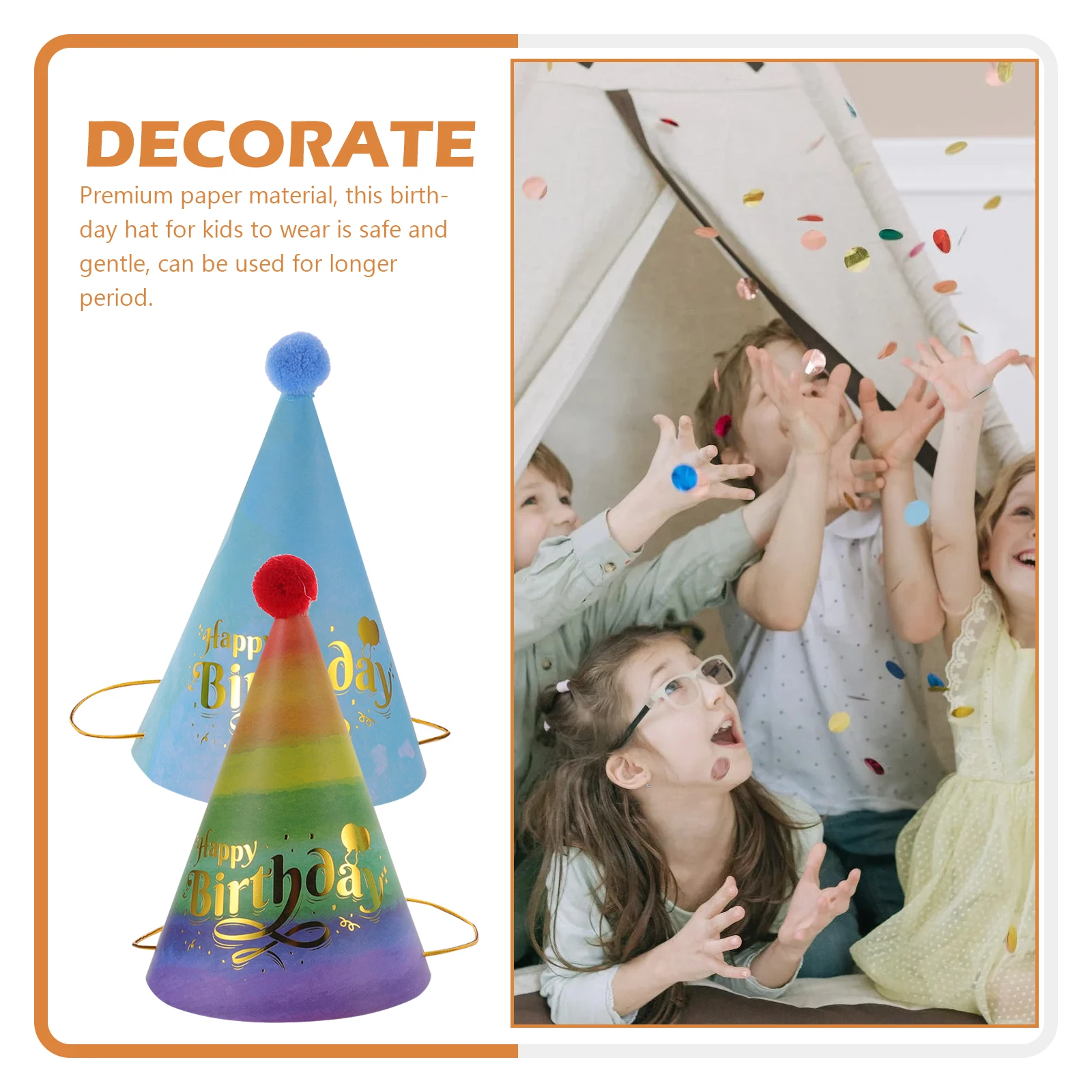 

8 Pcs Birthday Headwear 's Hats for Classroom Cone Party