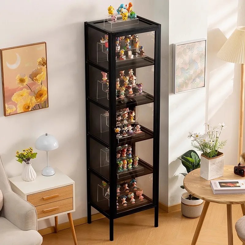 ZLJ Floor Storage Cabinet Multi-layer Shelf Living Room Bedroom Simple Storage Display Cabinet with Door Combination Dust Locker