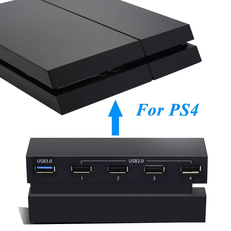 PS4 용 5 포트 USB 허브, USB 3.0 고속 어댑터 액세서리 확장 허브 커넥터 스플리터 확장기 확장 플레이스테이션 4 PS4 게임 콘솔 용 확장 (PS4 슬림/프로용 아님) 