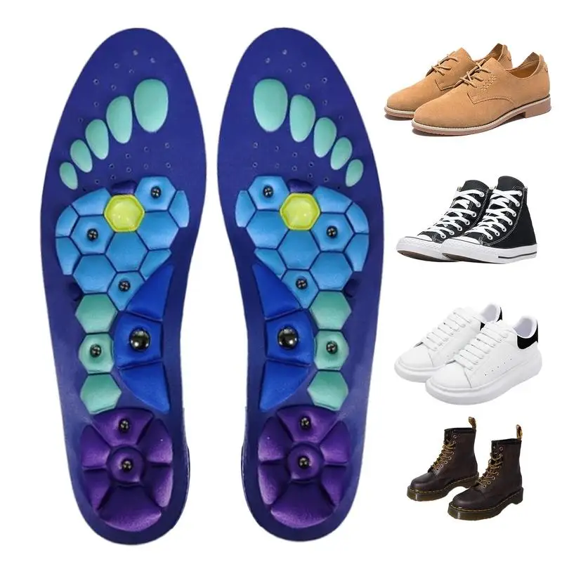 Medical Magnetic Therapy Sports Insoles Massage Foot Weight Loss Slimming Acupressure Insole Anti-fatigue Health Care Shoe Pads