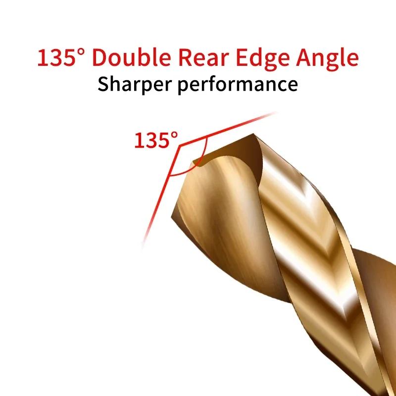 2 pçs contendo cobalto haste hexagonal broca torção broca elétrica perfuração de aço inoxidável alta dureza cabeça rotativa