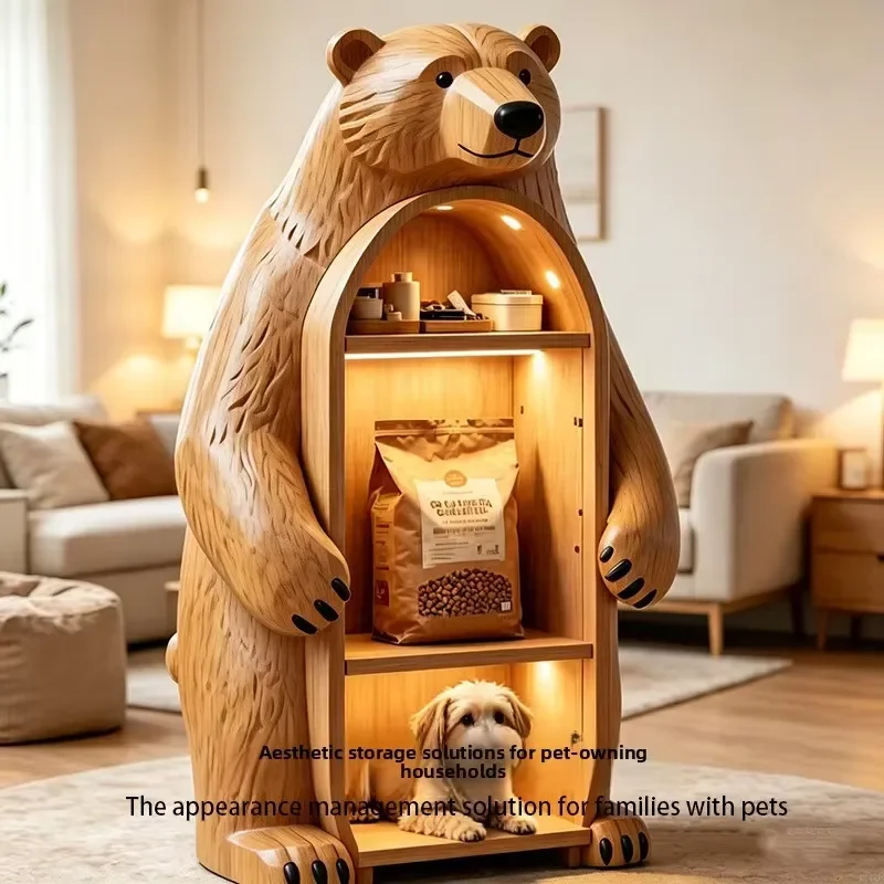 for OEM Custom Cross-Border Pet Furniture Indoor Solid Wood Zodiac Bear Style Pet Villa Cat House