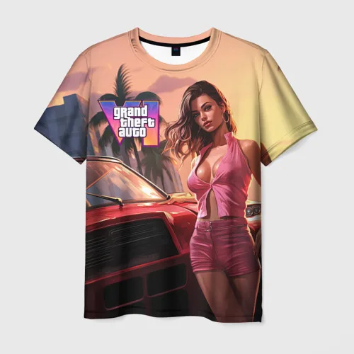 2024 New Summer Hot Gta 6 T-shirt Male 3D Grand Theft Auto VI Print Fashion Men/Women Short Sleeve Top Casual Style Tee Clothing