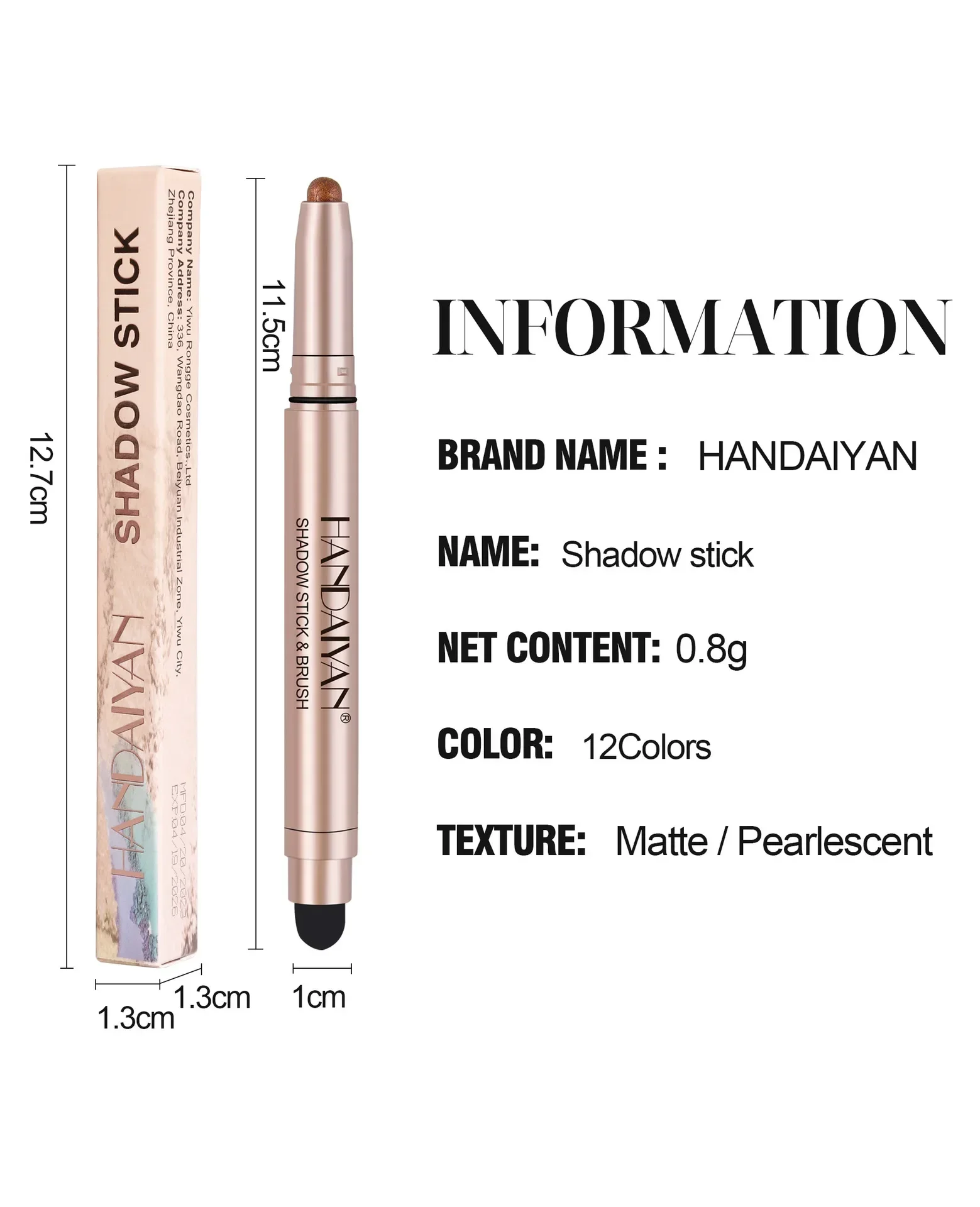 Waterproof Pearlescent Eyeshadow Pencil Stick 12 Colors Lasting Glitter Shimmer Eye Shadow Pen Eyeliner Stick Eyes Makeup Tools