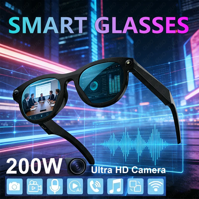 

New AI Voice Assistant Smart Glasses AI Translation Smart Vision Recognition AI Music Playback Shooting Anti-shake Smart Glasses