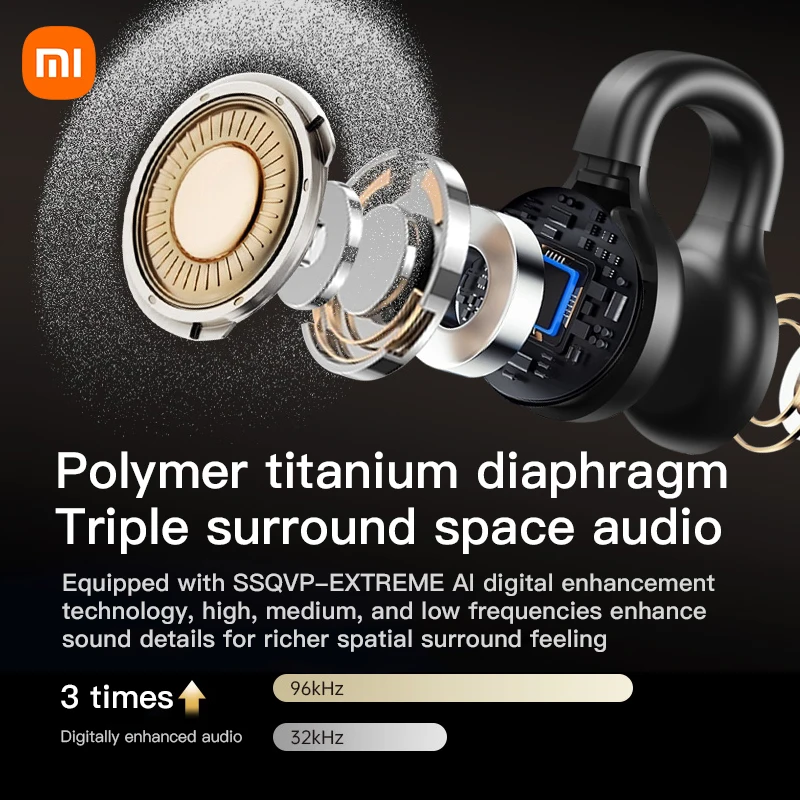 XIAOMI CT11 słuchawki z otwartym uchem przewodnictwo kostne bezprzewodowe słuchawki Bluetooth 5.3 sportowy klips do ucha wodoodporny zestaw słuchawkowy dla androida iOS