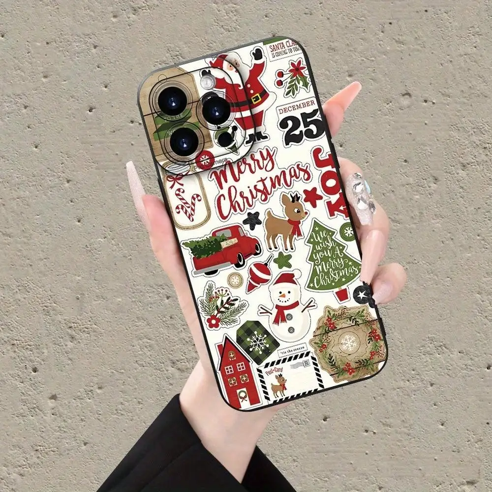 الإبداعية سانتا شجرة عيد الميلاد ثلج عيد الميلاد إكليل حالة الهاتف لفون 17 إلى 11 برو ماكس زائد