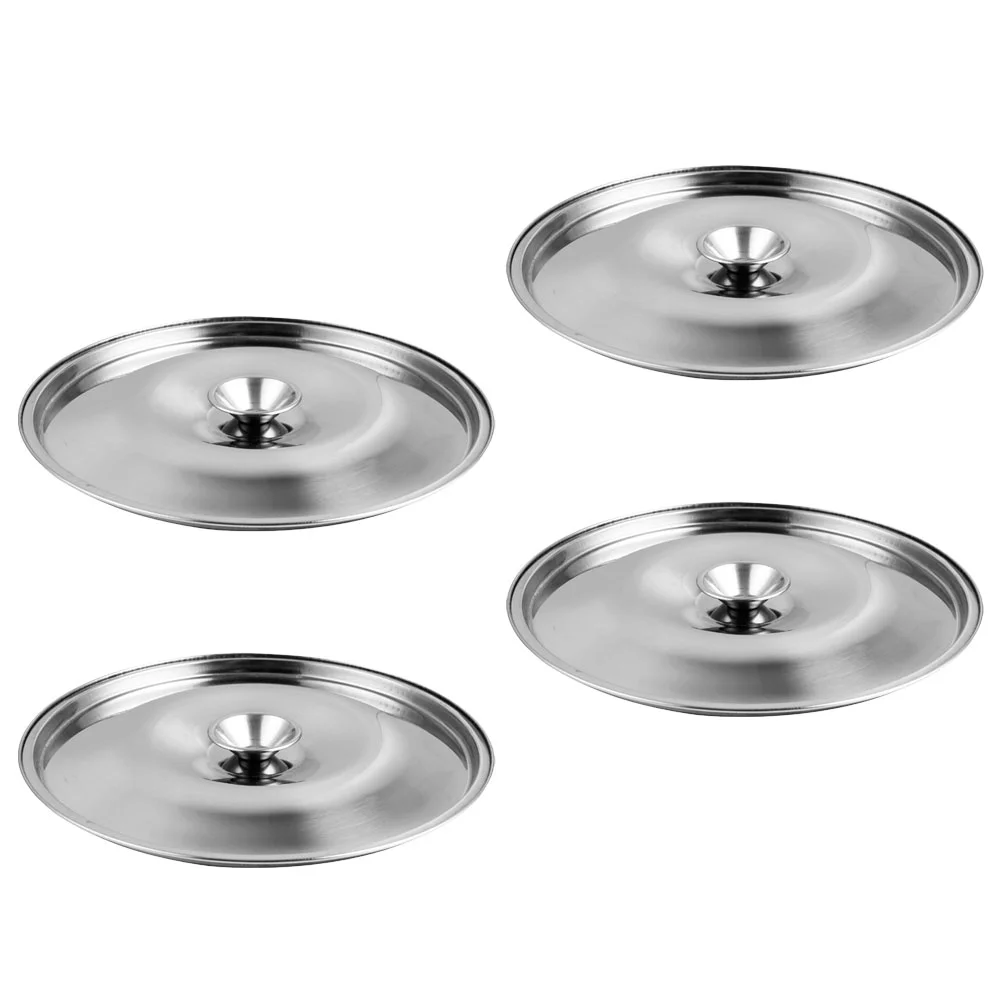 4 Pcs Stainless Steel Taste Cup Lid Easy to Store Lids Seasoning Pot Metal Reinforced Oil Cover Good Helper Hotel Use