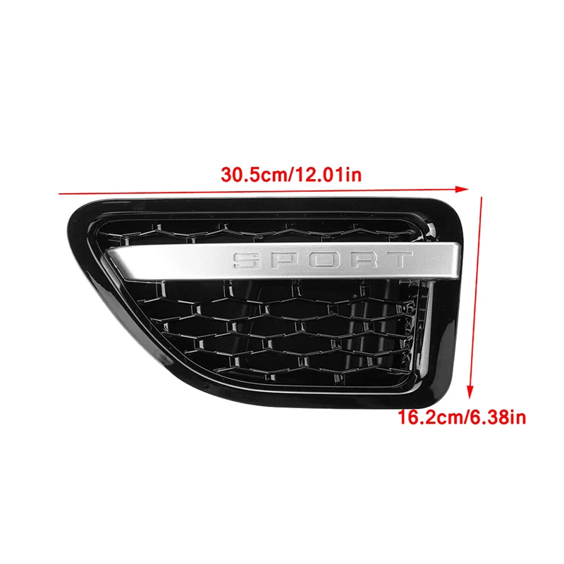 1 زوج الجانب الأمامي الحاجز تنفيس الهواء مصبغة كروم لاند روفر رينج روفر سبورت 2005-2009 شبكة تنفيس تدفق الهواء المدخول #3