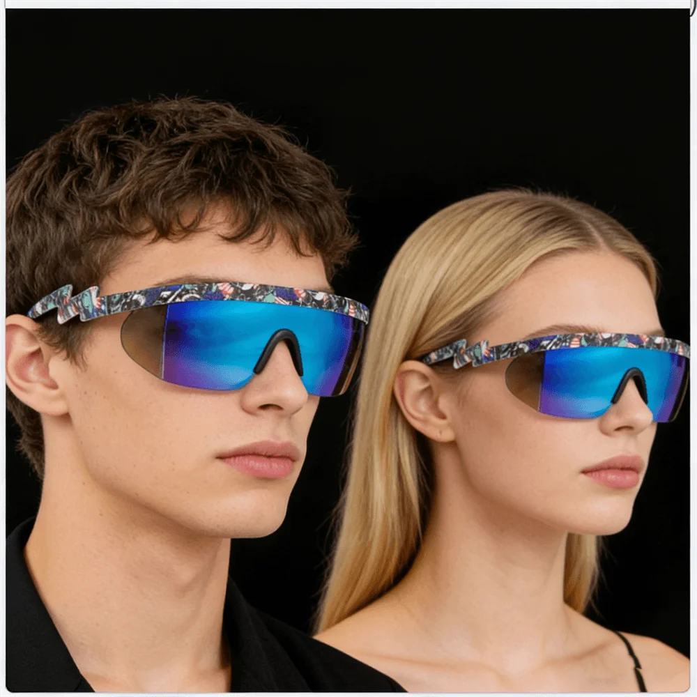 

High-grade Cycling Sunglasses Summer Integrated Oversized Women's Windproof Sun Glasses Outdoor Sports Gift MJ0586