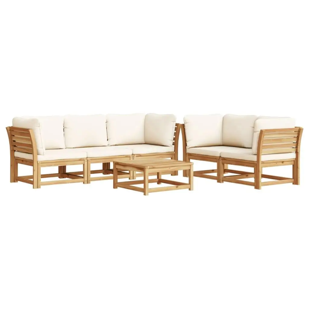 6-Piece Acacia Wood Patio Lounge Set with Cushions - Stylish Outdoor Furniture