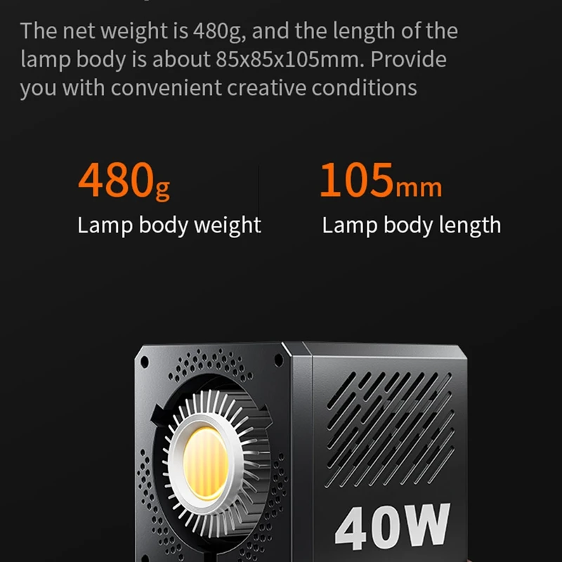 SCLS M60 Handle Photo Studio Light COB Bi-Color CCT 2500-6500K CRI Greater Than Equal 95 TLCI Greater Than Equal 97 EU PLUG