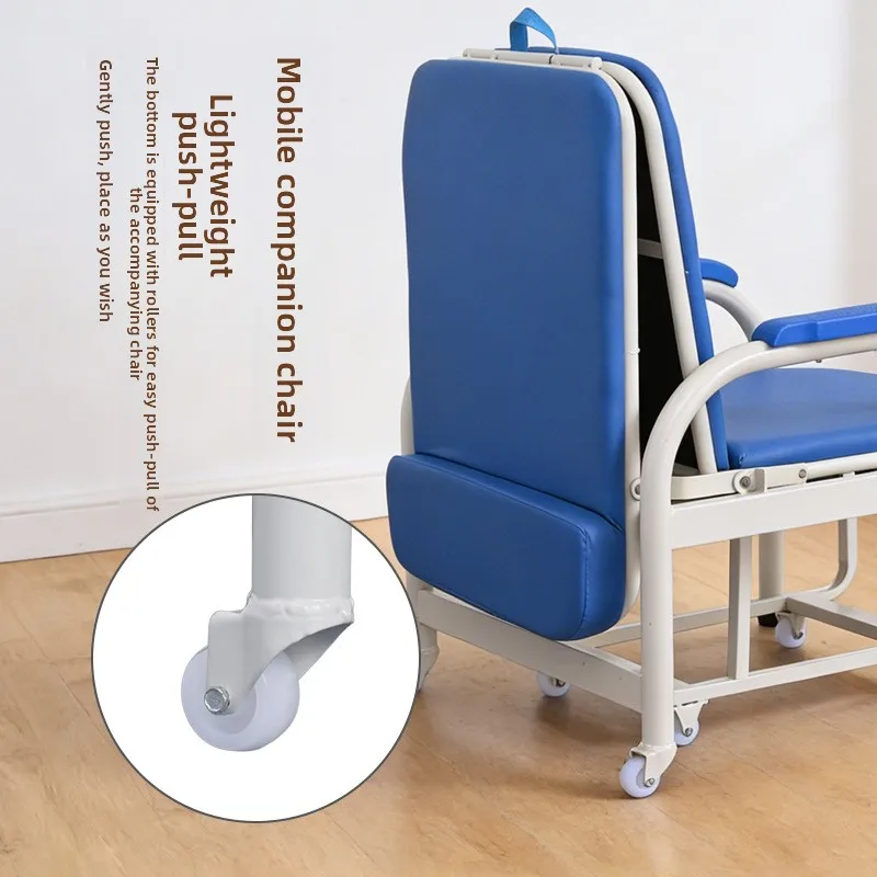 Home Procurement Companion Bed Single Folding Bed Nap Bed Dual Use Caregiver Folding Bed Chair Medical Hospital Nursing