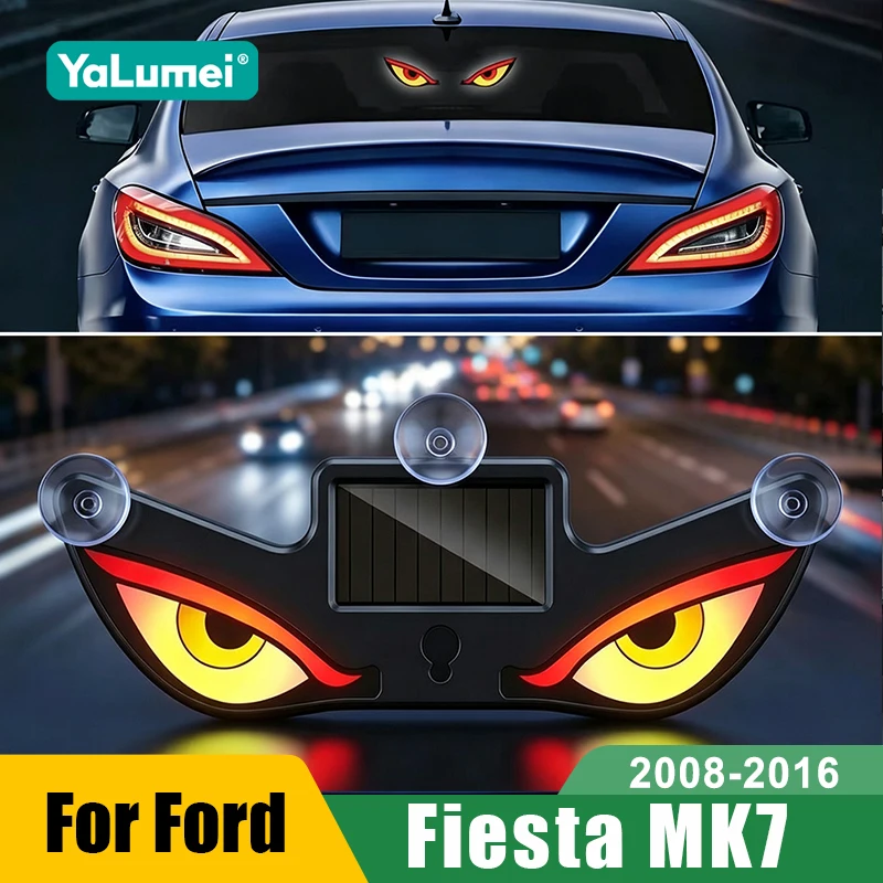 For Ford Fiesta MK7 2008 2009 2010 2011 2012 2013 2014 2015 2016 Car Solar Powered Car Neon Light Devil Eye LED Accessories