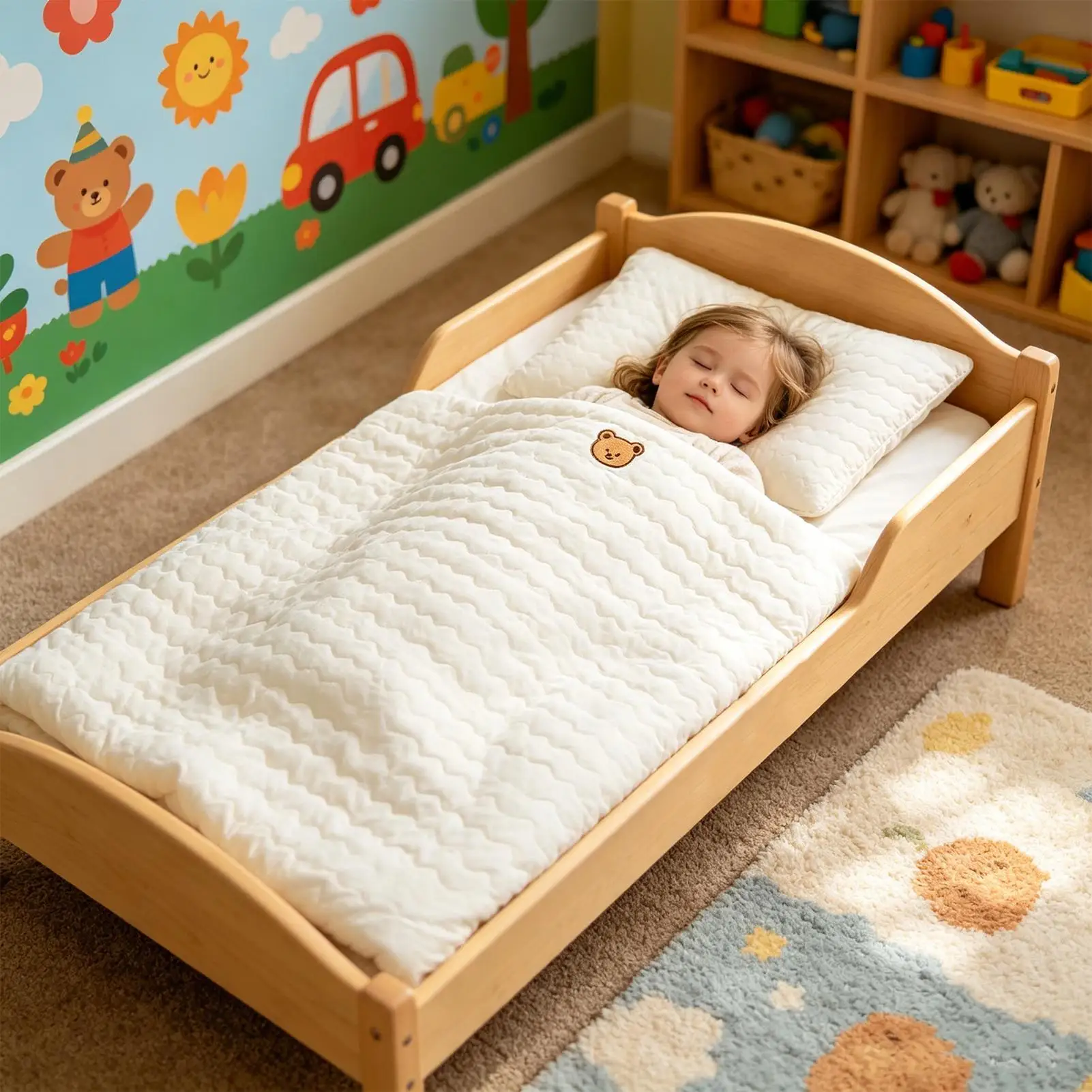 Cot Nap Mat Soft Breathable Skin-Friendly Blanket Kids Sleeping Mat For Preschool Rest Home Travel Camping Office Car Floor