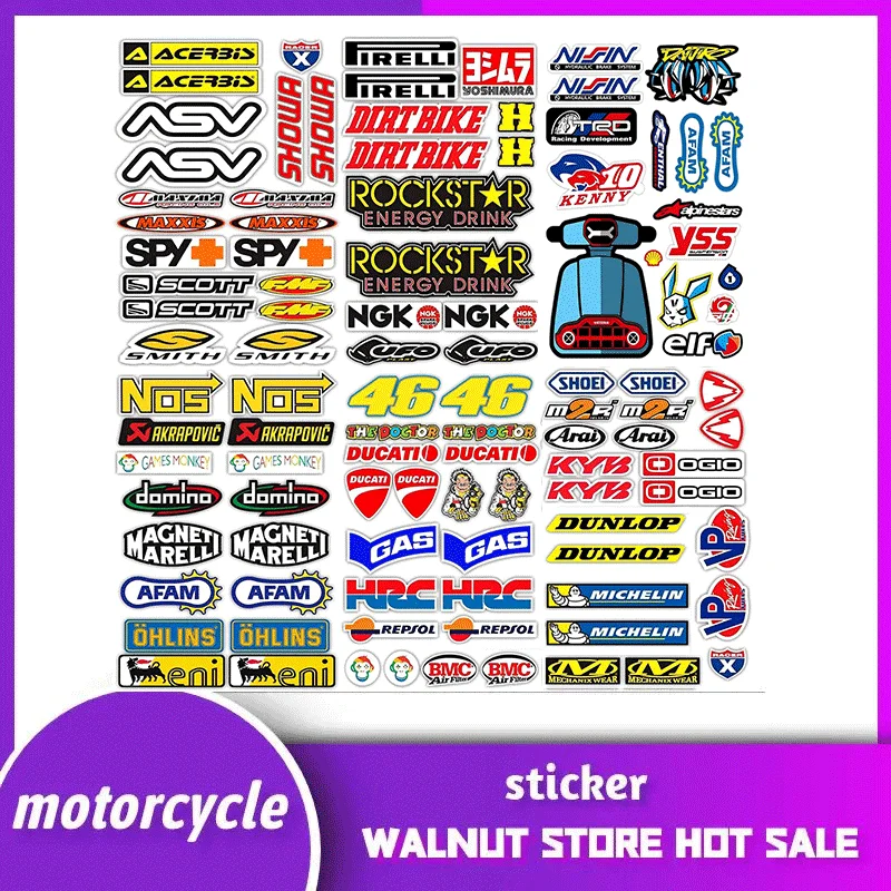 

Motorcycle Stickers MotorBike Logo Helmet Tank Side Strips Decals Waterproof Graffiti Cool Sticker Decal Kid Classic Toys