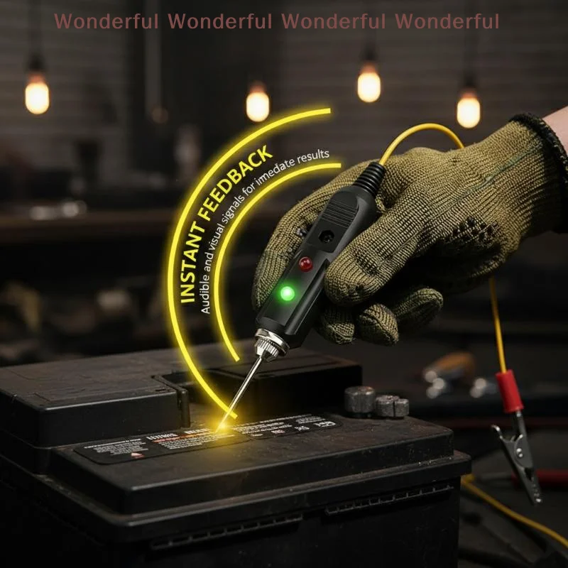 LED Car Voltage Test Probe High Sensitivity with Buzzer Multifunctional Automotive Voltage Tester DC6-24V Dual-color