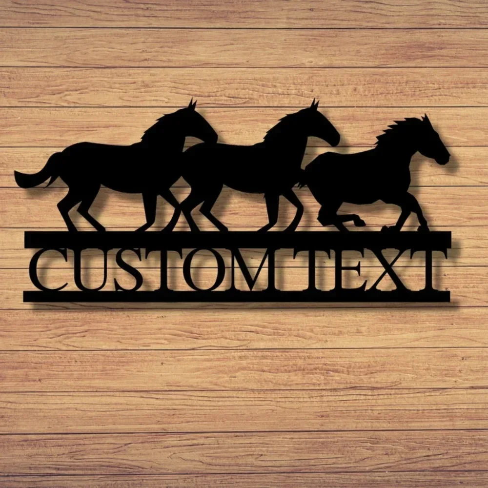 Exquisite Customized Metal Horse Sign, Vintage Style, Personal Touch for Farms, Great Housewarming Present, Home Decor Accent.