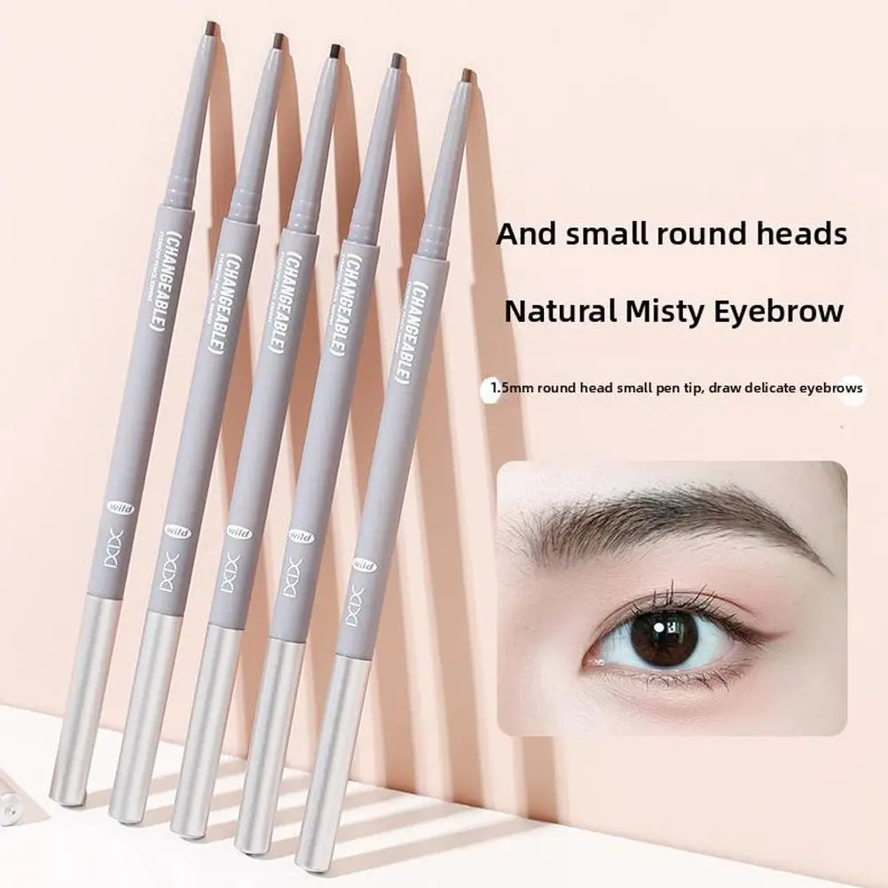 Extremely Fine Double Heads Automatic Rotation Eyebrow Waterproof Dark Tattoo Lasting Brow Pencil Natural Cosmetics Long K6V5