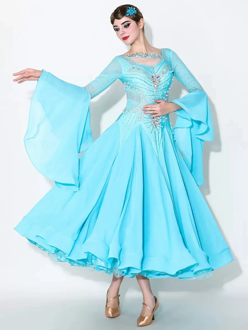 

Одежда для бальных танцев, женский новый дизайн, стандартный сценический костюм, индивидуальные платья для вальса, танго, бальных соревнований