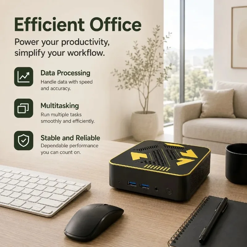 Intel Core N150 Mini PC, 16GB RAM, 1TB M.2 NVMe SSD, WiFi6, Portable High Speed Desktop for Gaming & Office