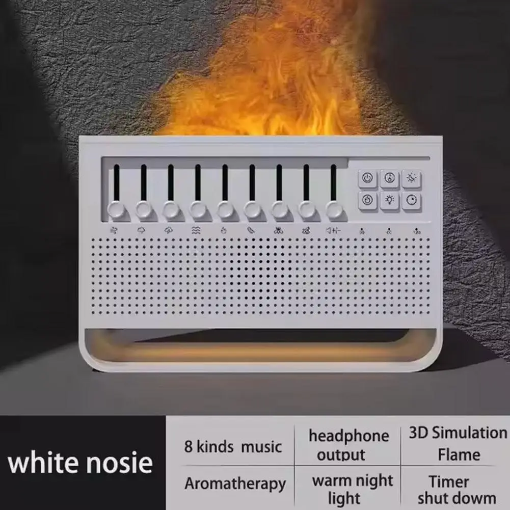 

3in1 White Noise Bluetooth Music Aromatherapy Machine Ultrasonic Aid Night Diffuse Air Flame Diffuser Fragrance Sleep Humid O3I3