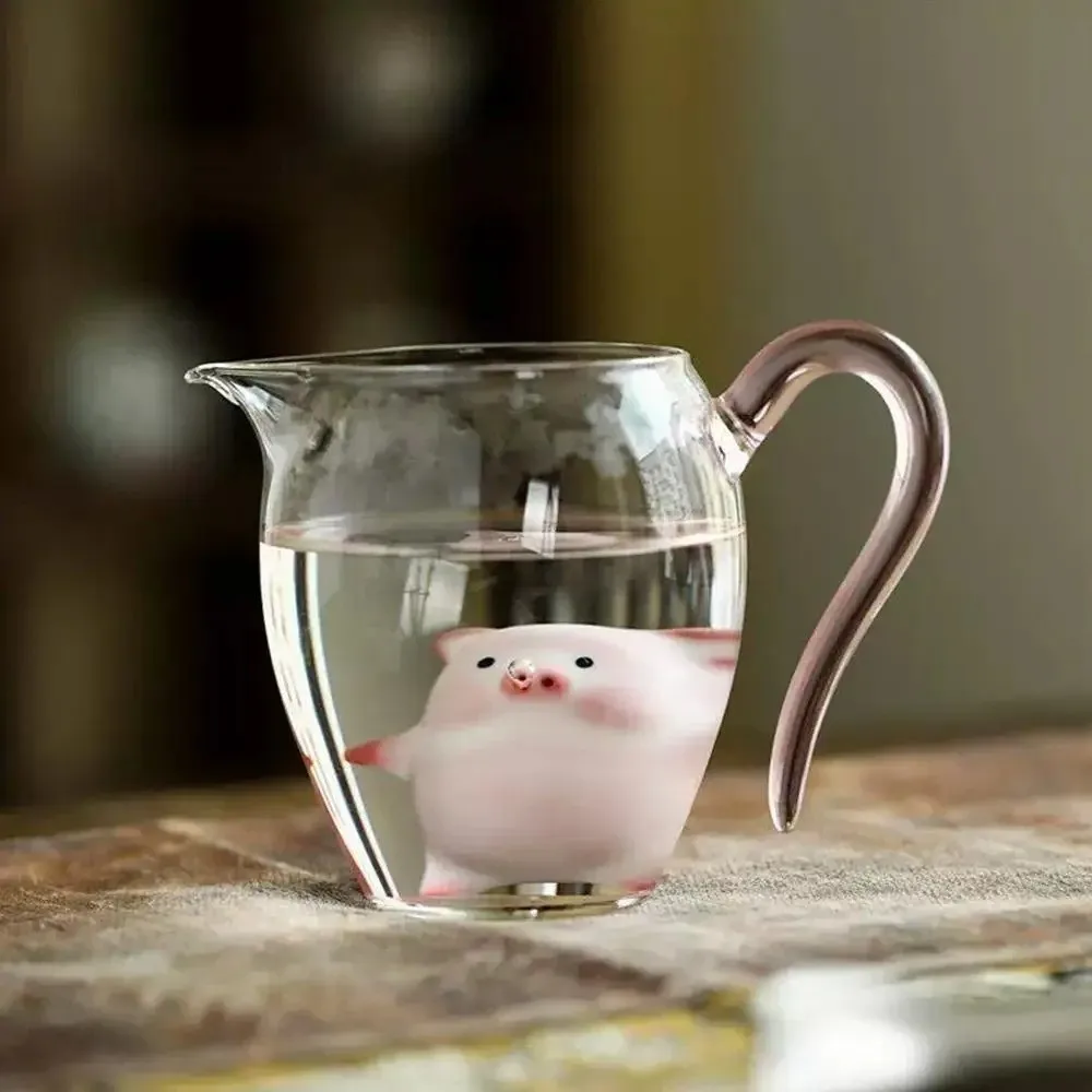 Ceramic Cartoon Ceramic Tea Cup Lying Flat Funny Pig Shape Pig Spit Bubbles Cup Reusable Spitting Bubbles Porcelain Water Cup