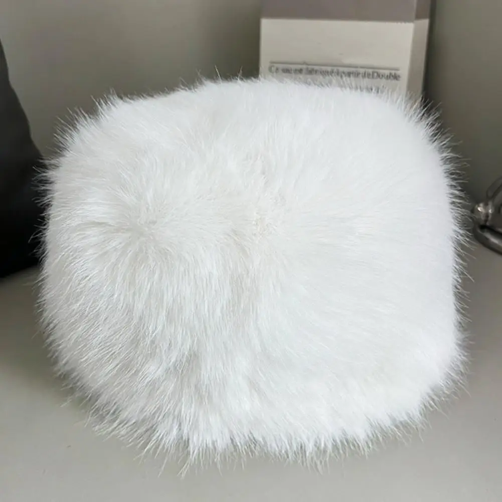 Winter Warm Hat for Women Travel Winter Hat Women’s Fuzzy Brimless Hat Warm Faux Fur Ushanka Plush Solid Color for Weather