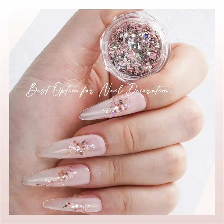 مسحوق زهور مجففة لفن الأظافر ، أورورا أوبال ، حبوب اللقاح المجففة ، لاصق ، ابتكار فن الأظافر ، 1 1.2 #5
