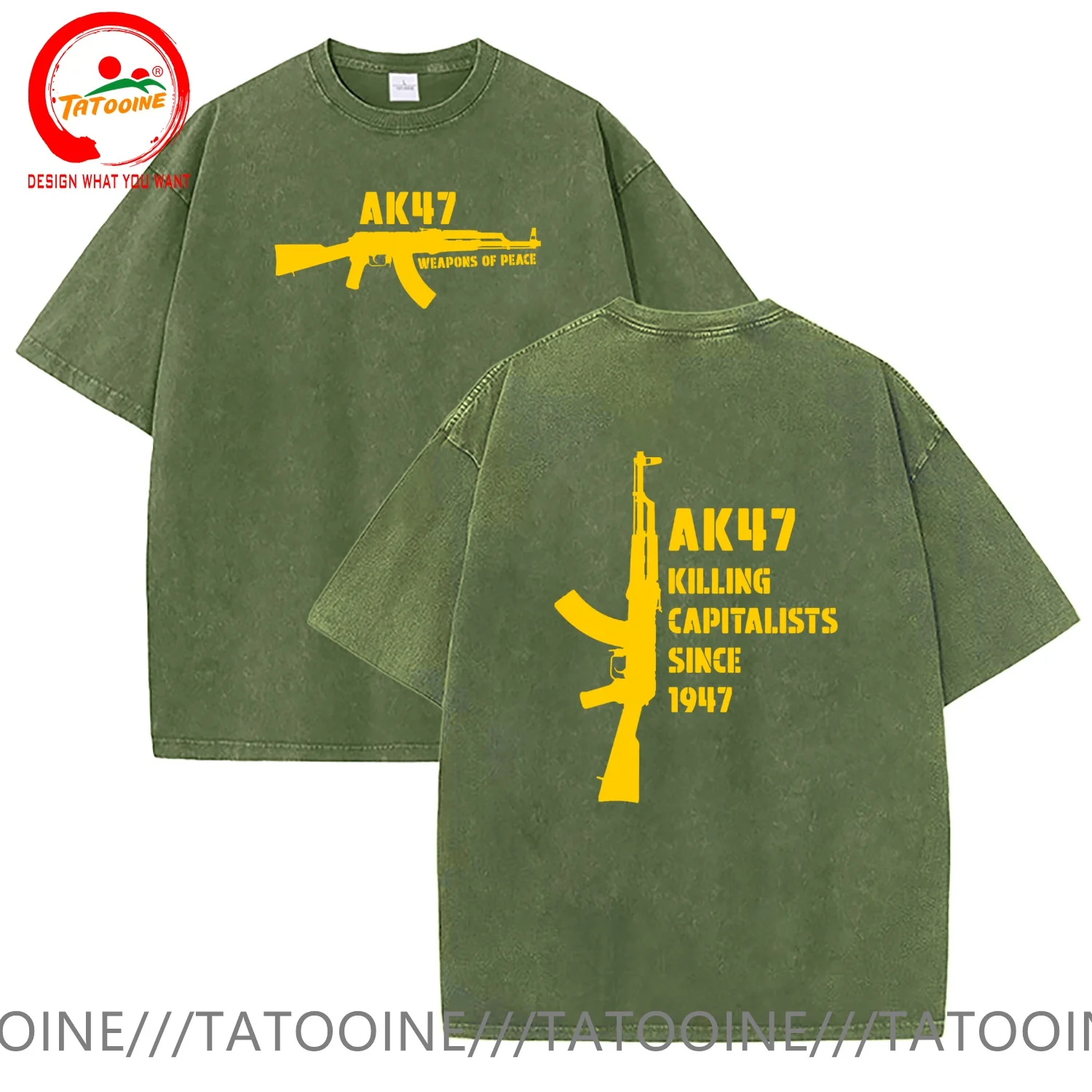 Ak47  of Peace Assault Rifle  Military Political T Shirt Men Fashion Trendy Casual Clothing Stylish Tops Tee Shirt