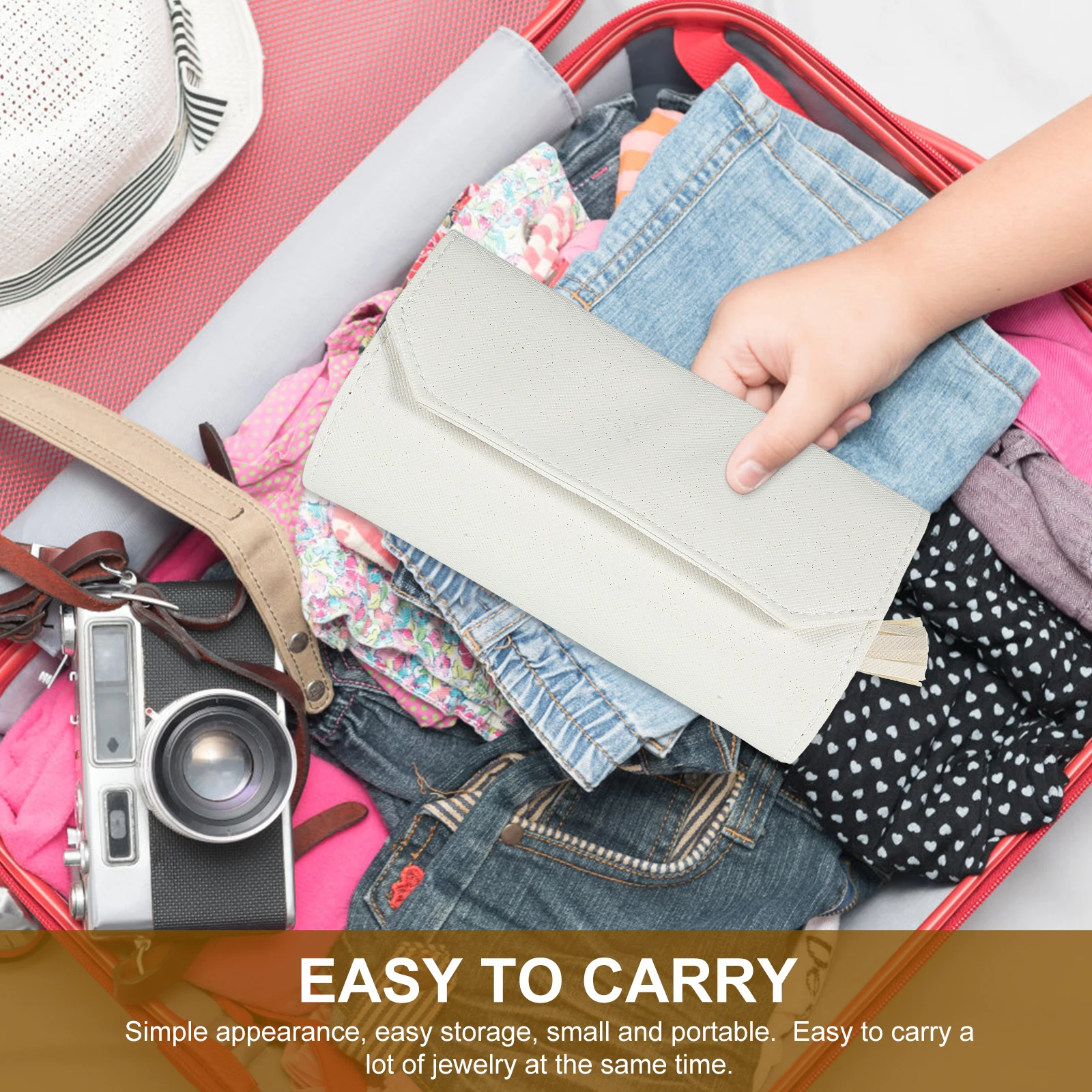 

Portable Jewelry Storage Bag Travel ganizer Foldable Pouch for Necklaces Earrings Compact Lightweight Foldable for Travel