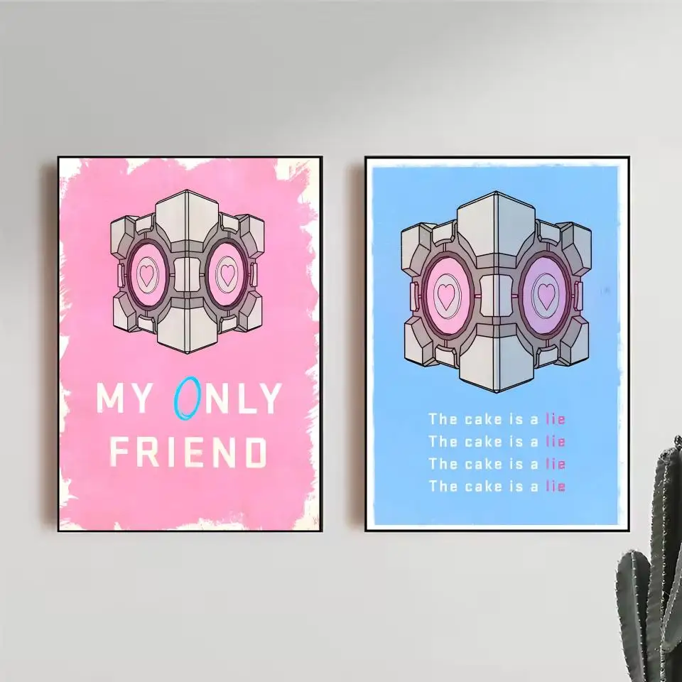 Cool P-portal Game Poster Trendy Wall Art Good Sticker Printed On PP Paper For Coffee Office Bar Decoration Best Gift