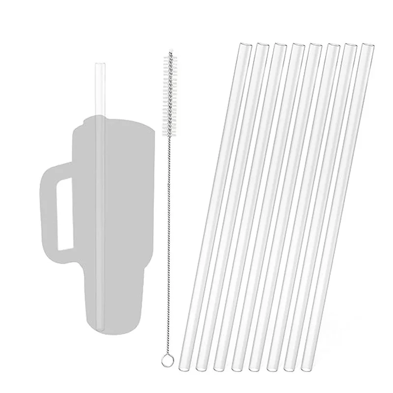 1 set Replacement Straws for 30-40oz Adventure Travel Tumbler Straw Reusable Plastic Drinking Straws with Cleaning Brush