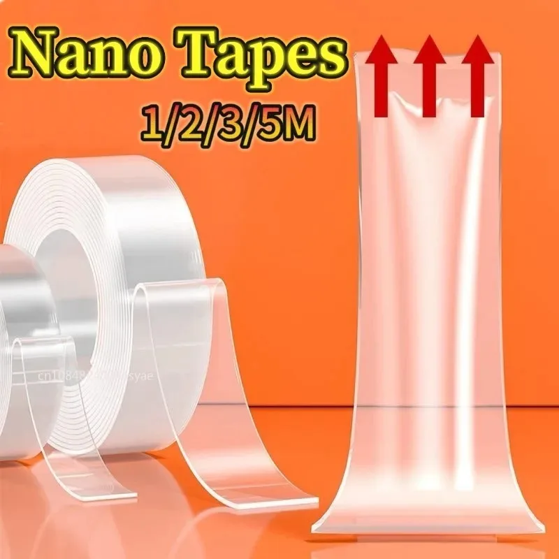 Nano Tape Super Strong Double-Sided Adhesive Tape Transparent Reusable Waterproof Tapes Heat Resistance Bathroom Home Decoration