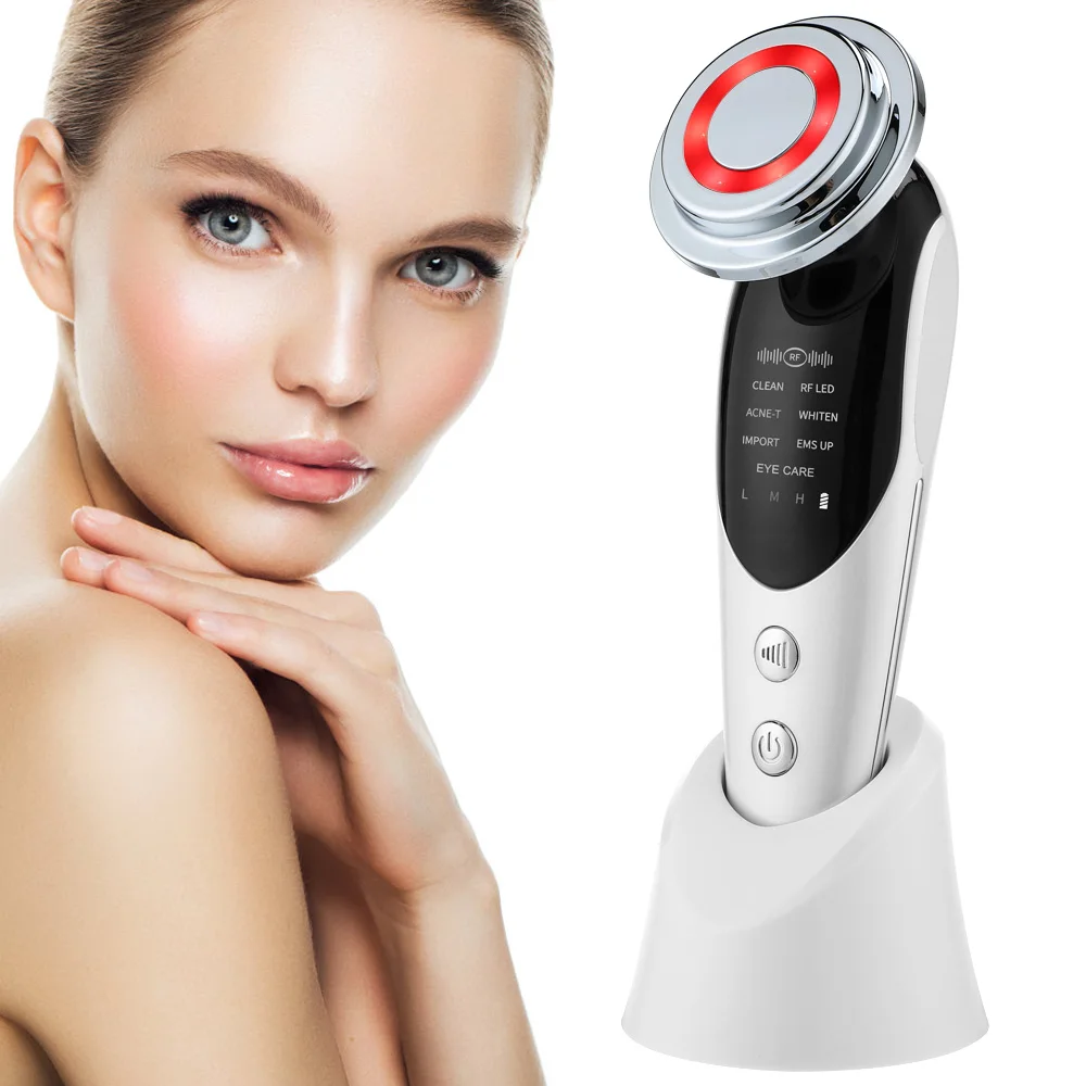 7 em 1 dispositivo de levantamento facial ems microcorrente rejuvenescimento da pele led facial pescoço endurecimento massageador rosto aparelho de cuidados de beleza