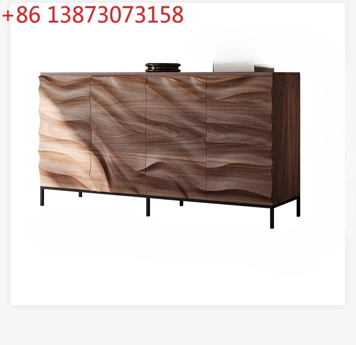 North American black walnut solid wood dining side cabinet modern simple living room antique storage designer model