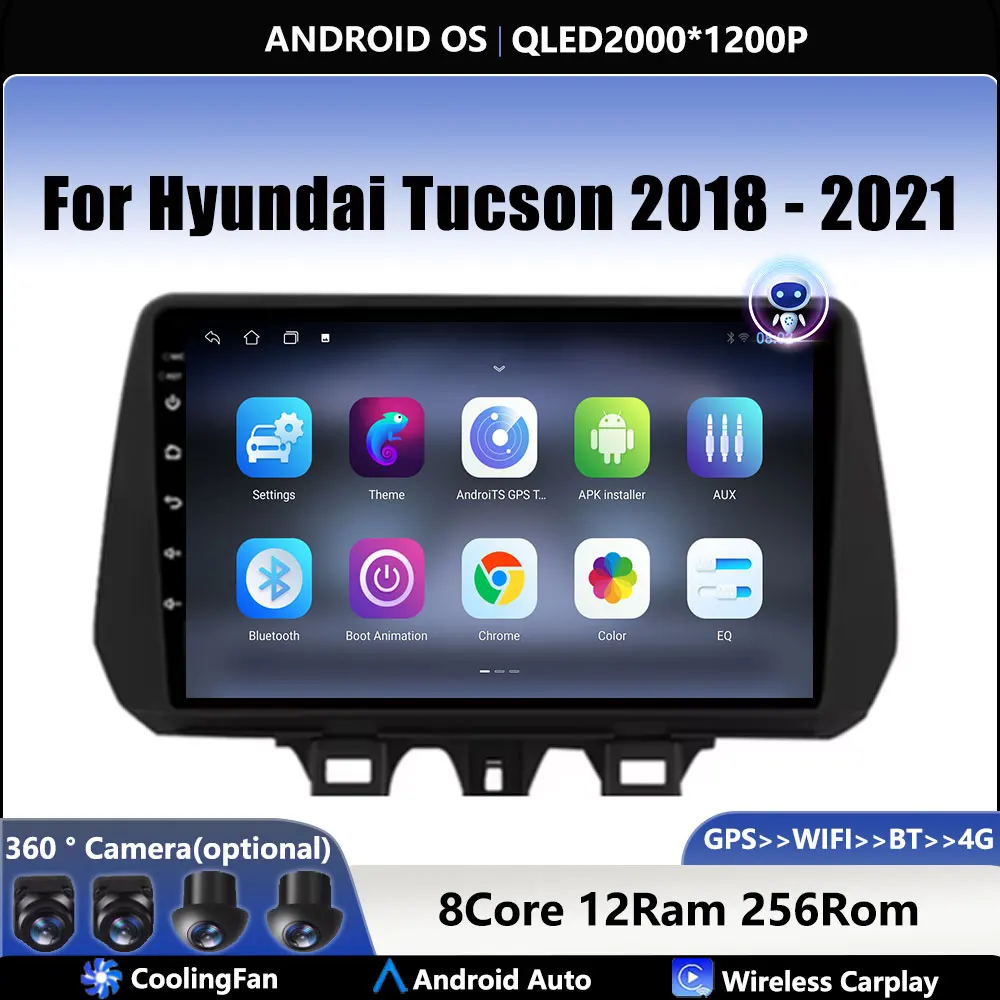 

9 “ 4G Android OS Carplay Auto For Hyundai Tucson 2018 - 2021 Car Radio Navigation GPS Multimedia Video Player DSP 4G AMI