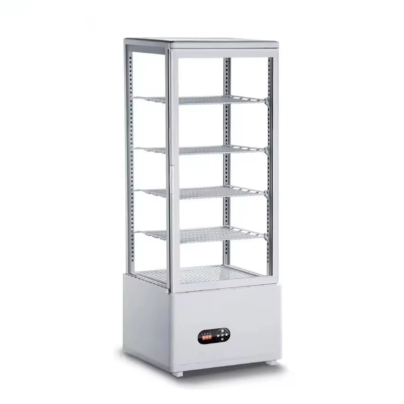 Vertical Glass Door Refrigerated Display Cabinet with Adjustable Shelves Mobile Rolling Multi-Tier Commercial Showcase Custom