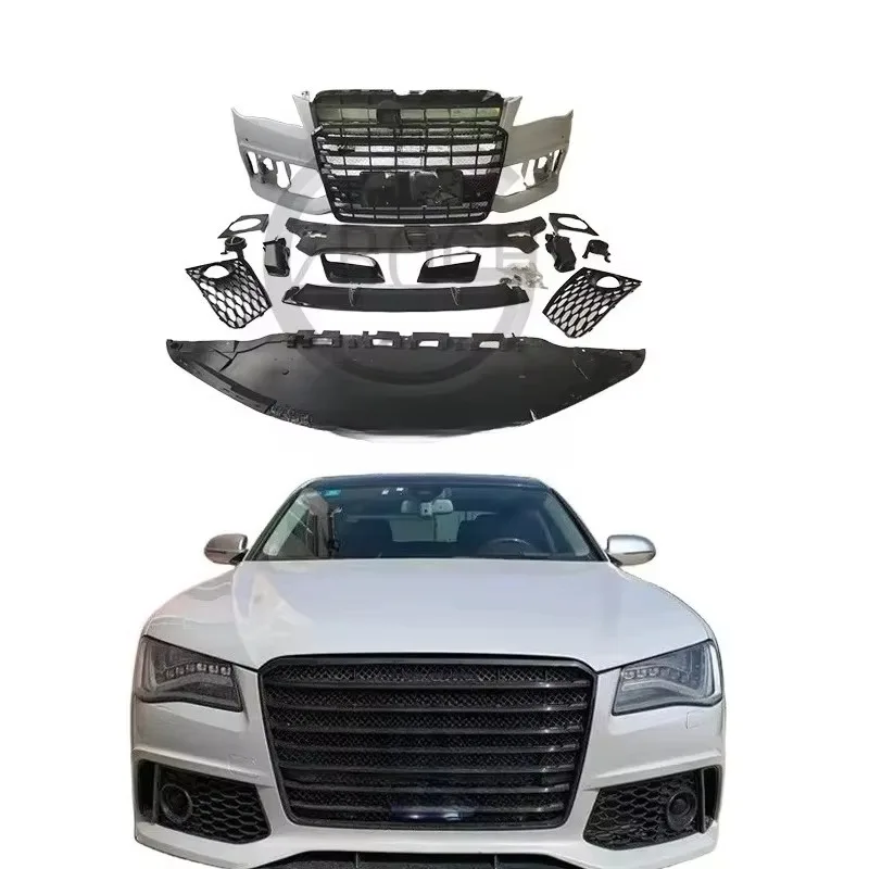 New style RS8 Bodykit for Audi A8 Modify RS8 Style Car Bumper A8 Car Grill Rear Lip Car Diffuser Tips