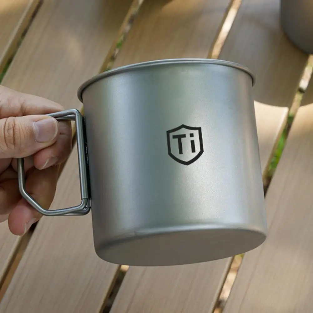 Camping Mug Titanium Cup Tourist Tableware Picnic Utensils Outdoor Kitchen Equipment Travel Cooking Set Cookware Hiking image 2