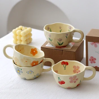 Irregular Flower Ceramic Mug 1